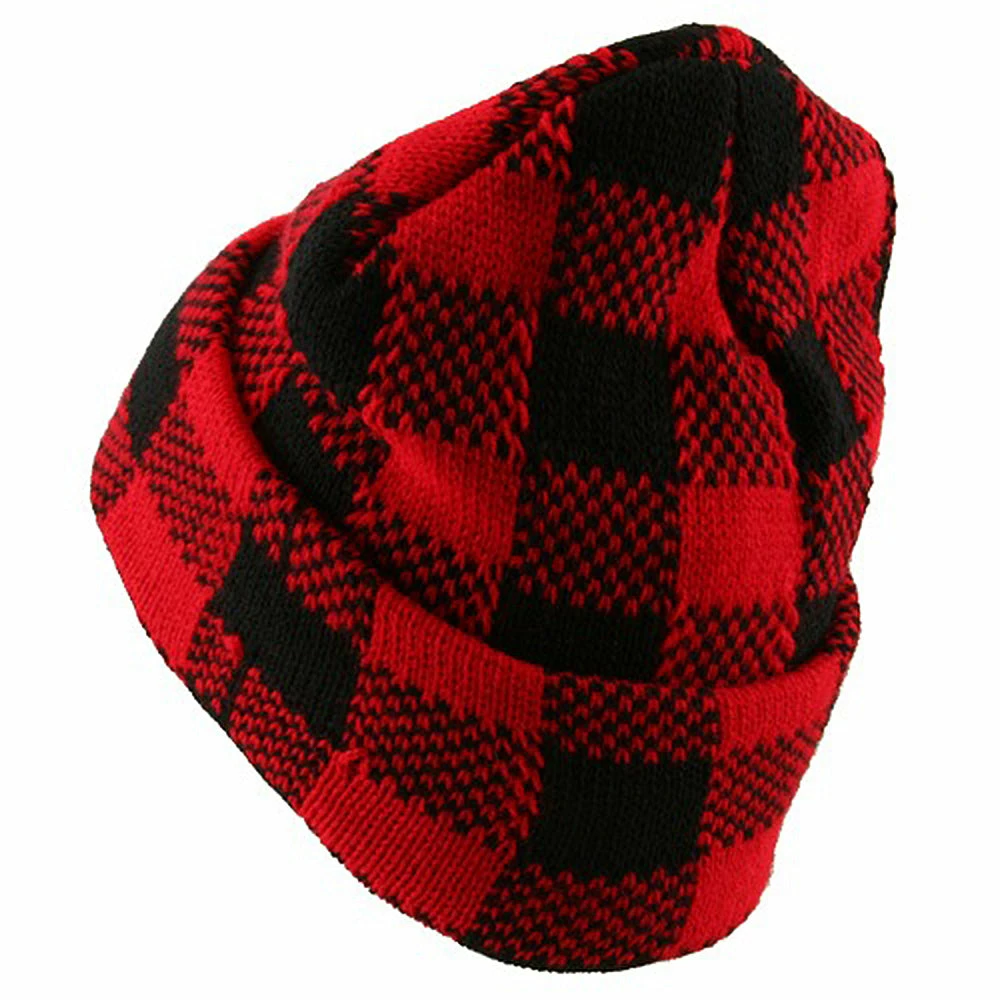 Artex Buffalo Plaid Cuff Beanie Hat 5 Artex Buffalo Plaid Cuff Beanie Hat - Image 3