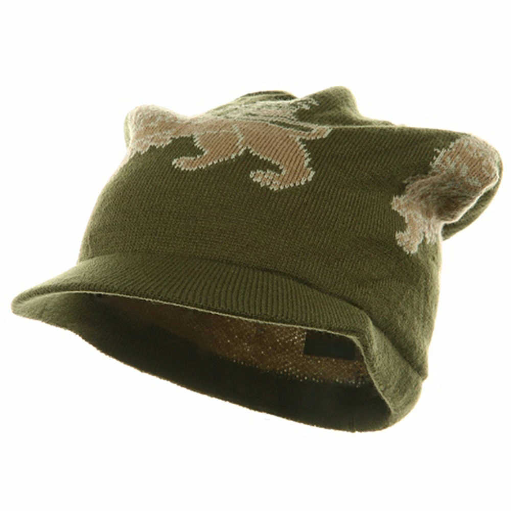 Rasta World Regular Lion Rasta Beanie Visor Hat 3 Rasta World Regular Lion Rasta Beanie Visor Hat