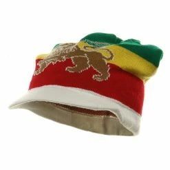 Rasta World Regular Lion Rasta Beanie Visor Hat 77 Rasta World Regular Lion Rasta Beanie Visor Hat -Adams Shop 1244632128 4