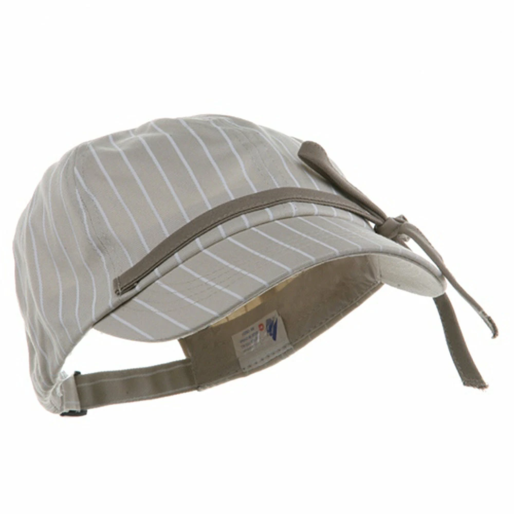 MG Ladies White Stripe 6 Panel Newsboy Hat 6 MG Ladies White Stripe 6 Panel Newsboy Hat - Image 4