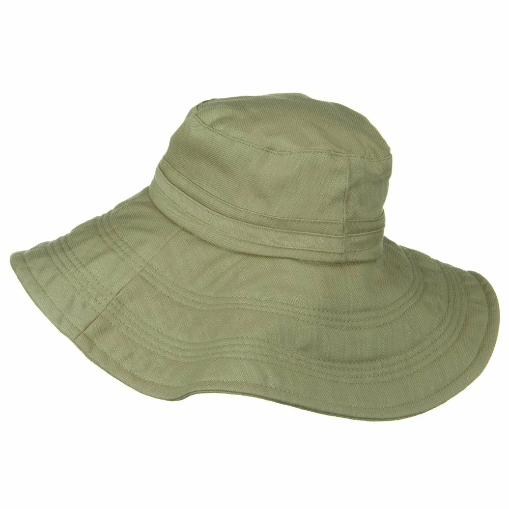 MG Wide Brim Ladies Linen Hat 4 MG Wide Brim Ladies Linen Hat - Image 2