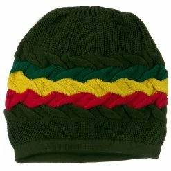 Rasta World Cable Band Design Rasta Hat 131 Rasta World Cable Band Design Rasta Hat -Adams Shop 1315938837 2