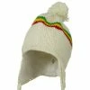 Rasta World White RGY Pom Jaquard Beanie -Adams Shop 1324467195 7