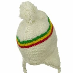 Rasta World White RGY Pom Jaquard Beanie 9 Rasta World White RGY Pom Jaquard Beanie -Adams Shop 1324467197 3