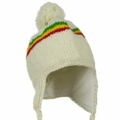 Rasta World White RGY Pom Jaquard Beanie 10 Rasta World White RGY Pom Jaquard Beanie -Adams Shop 1324467198 3