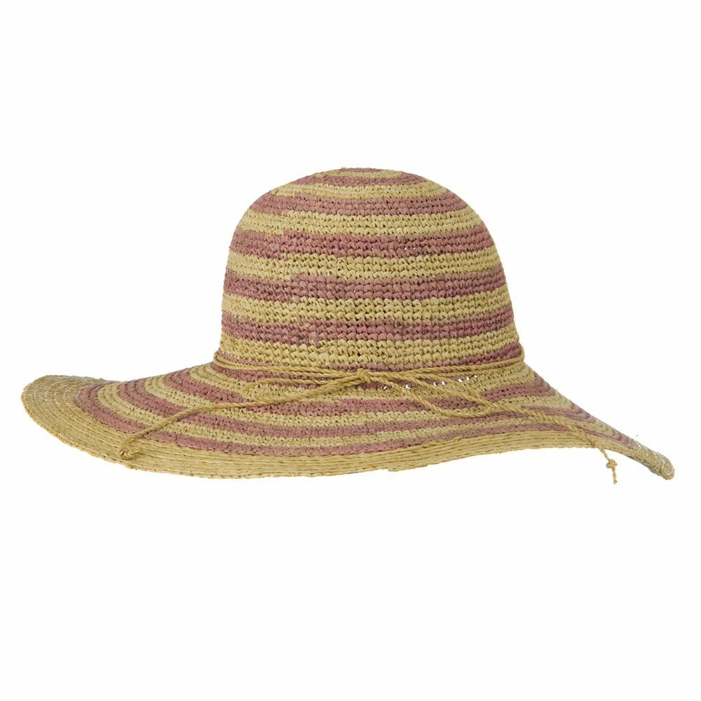 Something Special Raffia Straw Stripe Two Tone Hat 5 Something Special Raffia Straw Stripe Two Tone Hat - Image 3