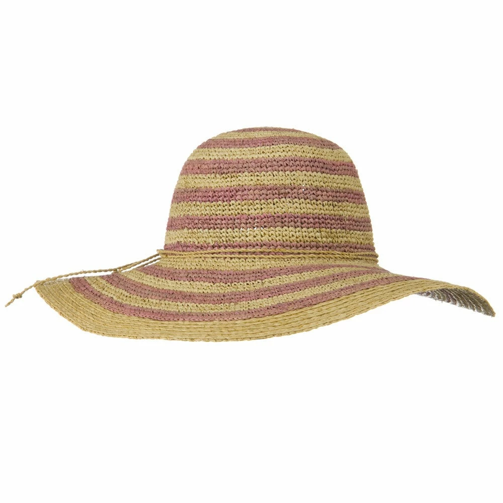Something Special Raffia Straw Stripe Two Tone Hat 6 Something Special Raffia Straw Stripe Two Tone Hat - Image 4