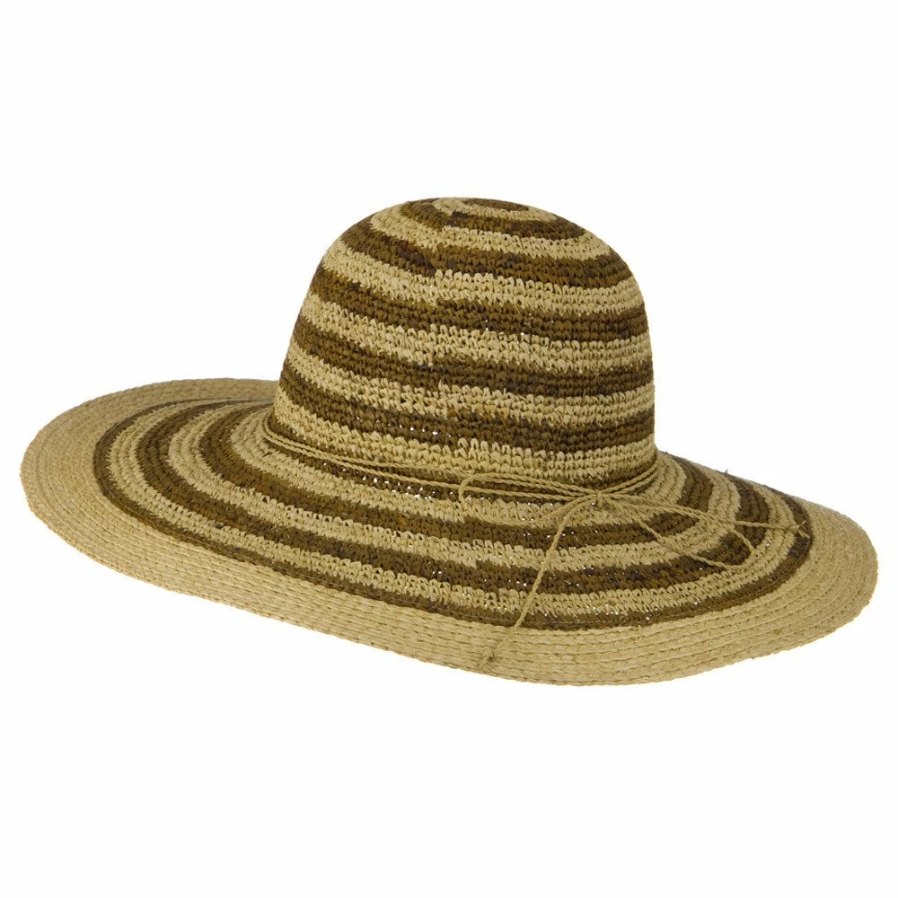 Something Special Raffia Straw Stripe Two Tone Hat 9 Something Special Raffia Straw Stripe Two Tone Hat - Image 7