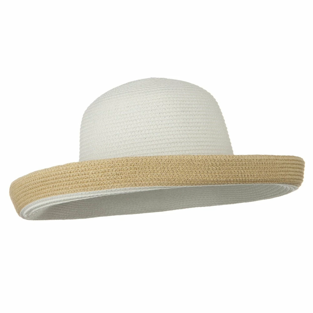 Jeanne Simmons Two Tone Wide Tan Kettle Brim Hat 16 Jeanne Simmons Two Tone Wide Tan Kettle Brim Hat - Image 14