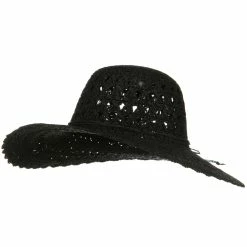 Jeanne Simmons Toyo 5 Inch Flat Brim Fancy Crochet Hat