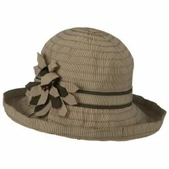 Jeanne Simmons Sewn Braid Ribbon Striped Brim Flower Hat 28 Jeanne Simmons Sewn Braid Ribbon Striped Brim Flower Hat -Adams Shop 1331216423 3