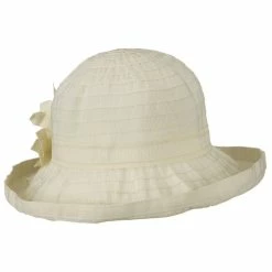 Jeanne Simmons Sewn Braid Ribbon Striped Brim Flower Hat 19 Jeanne Simmons Sewn Braid Ribbon Striped Brim Flower Hat -Adams Shop 1331216493 3