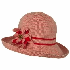 Jeanne Simmons Sewn Braid Ribbon Striped Brim Flower Hat 23 Jeanne Simmons Sewn Braid Ribbon Striped Brim Flower Hat -Adams Shop 1331216567 3