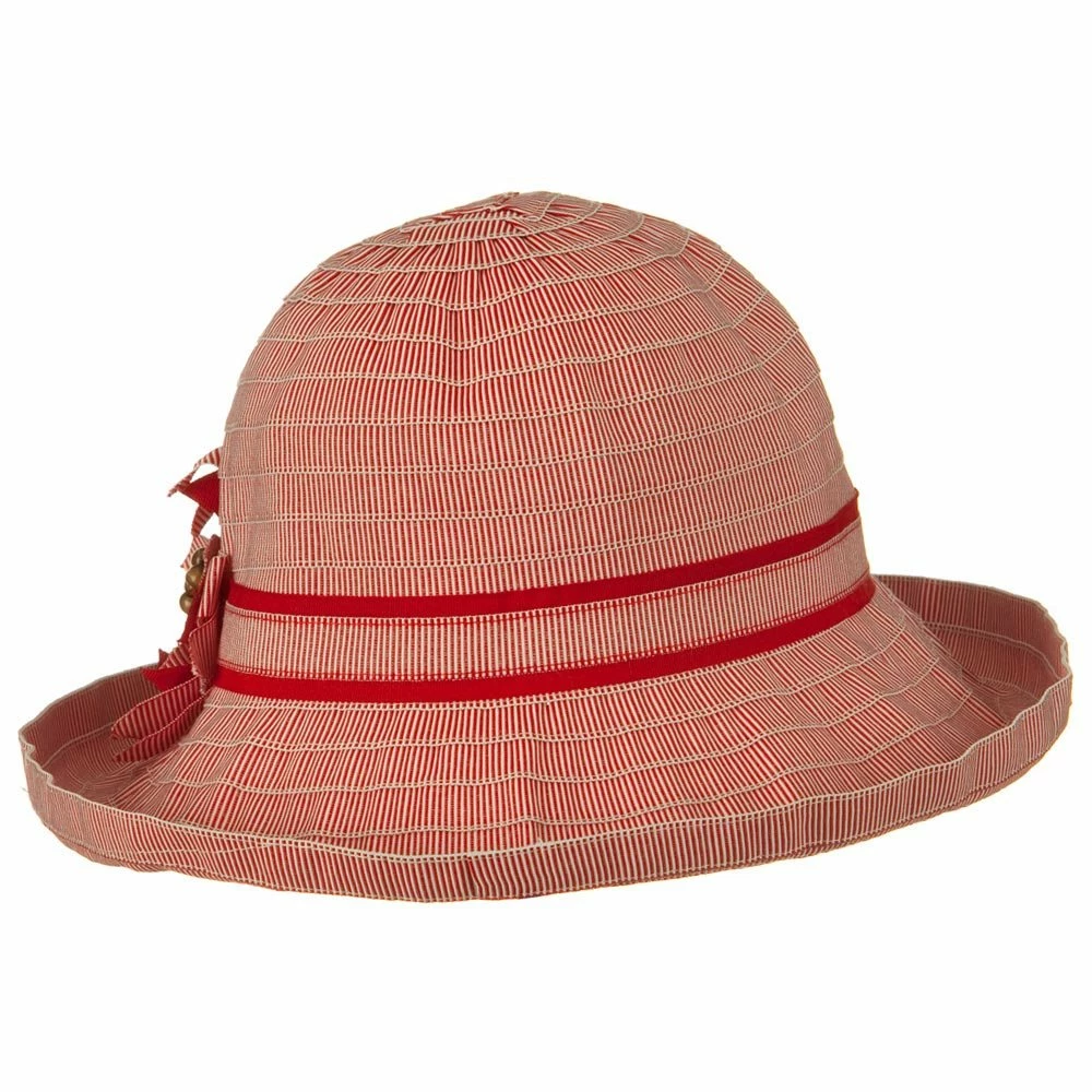 Jeanne Simmons Sewn Braid Ribbon Striped Brim Flower Hat 10 Jeanne Simmons Sewn Braid Ribbon Striped Brim Flower Hat - Image 8