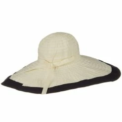 Jeanne Simmons Ribbon 8 Inch Wide Brim Edge Self Tie Hat -Adams Shop 1331562611 14