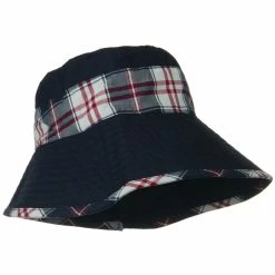 Jeanne Simmons Cotton Blend Stitched Plaid Band Bucket -Adams Shop 1331734831 3