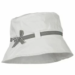 Jeanne Simmons Small Brim Stripe Ribbon Bucket Hat 35 Jeanne Simmons Small Brim Stripe Ribbon Bucket Hat -Adams Shop 1331735119 3