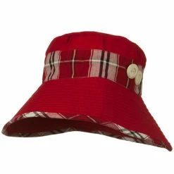 Jeanne Simmons Cotton Blend Stitched Plaid Band Bucket -Adams Shop 1331738169 7