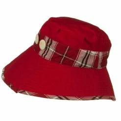 Jeanne Simmons Cotton Blend Stitched Plaid Band Bucket -Adams Shop 1331738170 3