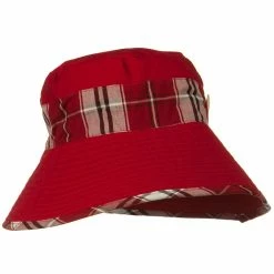 Jeanne Simmons Cotton Blend Stitched Plaid Band Bucket -Adams Shop 1331738172 3
