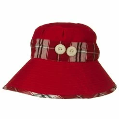 Jeanne Simmons Cotton Blend Stitched Plaid Band Bucket -Adams Shop 1331738173 3
