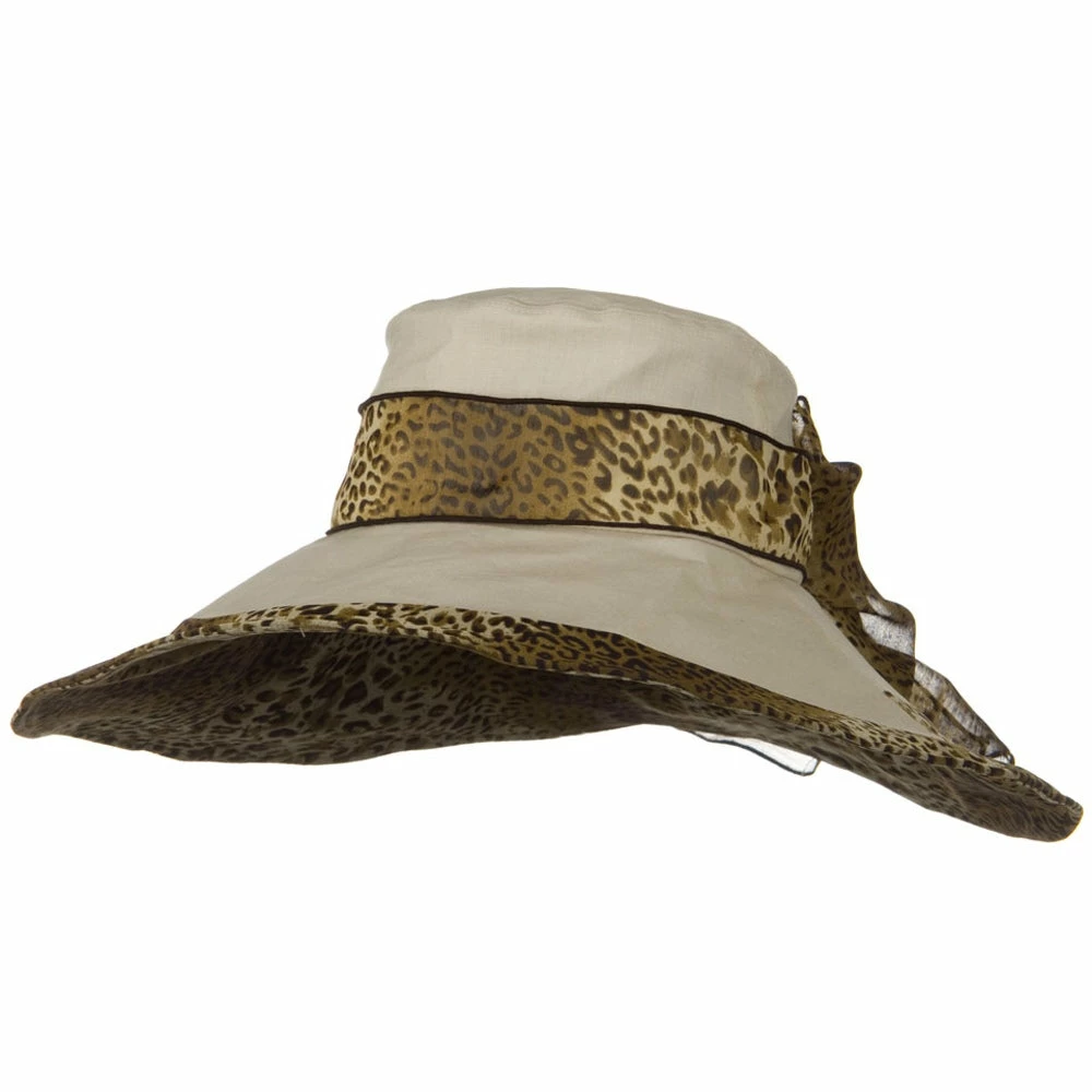Jeanne Simmons Woman's Hat Cheetah 6 Inch Wide Brim Hat 3 Jeanne Simmons Woman's Hat Cheetah 6 Inch Wide Brim Hat