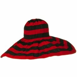 Jeanne Simmons Bold Stripe Sewn Ribbon 8 1-2 Inch Wide Brim Hat 49 Jeanne Simmons Bold Stripe Sewn Ribbon 8 1-2 Inch Wide Brim Hat -Adams Shop 1331742758 3