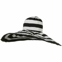 Jeanne Simmons Bold Stripe Sewn Ribbon 8 1-2 Inch Wide Brim Hat 42 Jeanne Simmons Bold Stripe Sewn Ribbon 8 1-2 Inch Wide Brim Hat -Adams Shop 1331743113 7