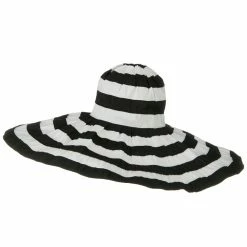 Jeanne Simmons Bold Stripe Sewn Ribbon 8 1-2 Inch Wide Brim Hat 43 Jeanne Simmons Bold Stripe Sewn Ribbon 8 1-2 Inch Wide Brim Hat -Adams Shop 1331743114 3