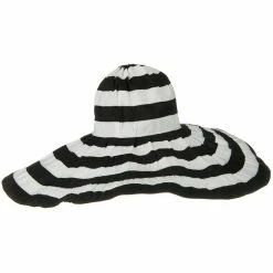 Jeanne Simmons Bold Stripe Sewn Ribbon 8 1-2 Inch Wide Brim Hat 44 Jeanne Simmons Bold Stripe Sewn Ribbon 8 1-2 Inch Wide Brim Hat -Adams Shop 1331743115 3