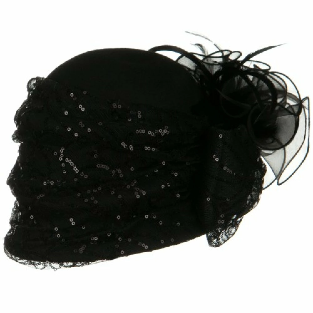 Something Special Sequin Wrap Wool Felt Cloche Hat 5 Something Special Sequin Wrap Wool Felt Cloche Hat - Image 3
