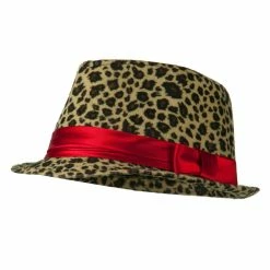Jeanne Simmons Girls Acrylic Blend Cheetah Print Fedora