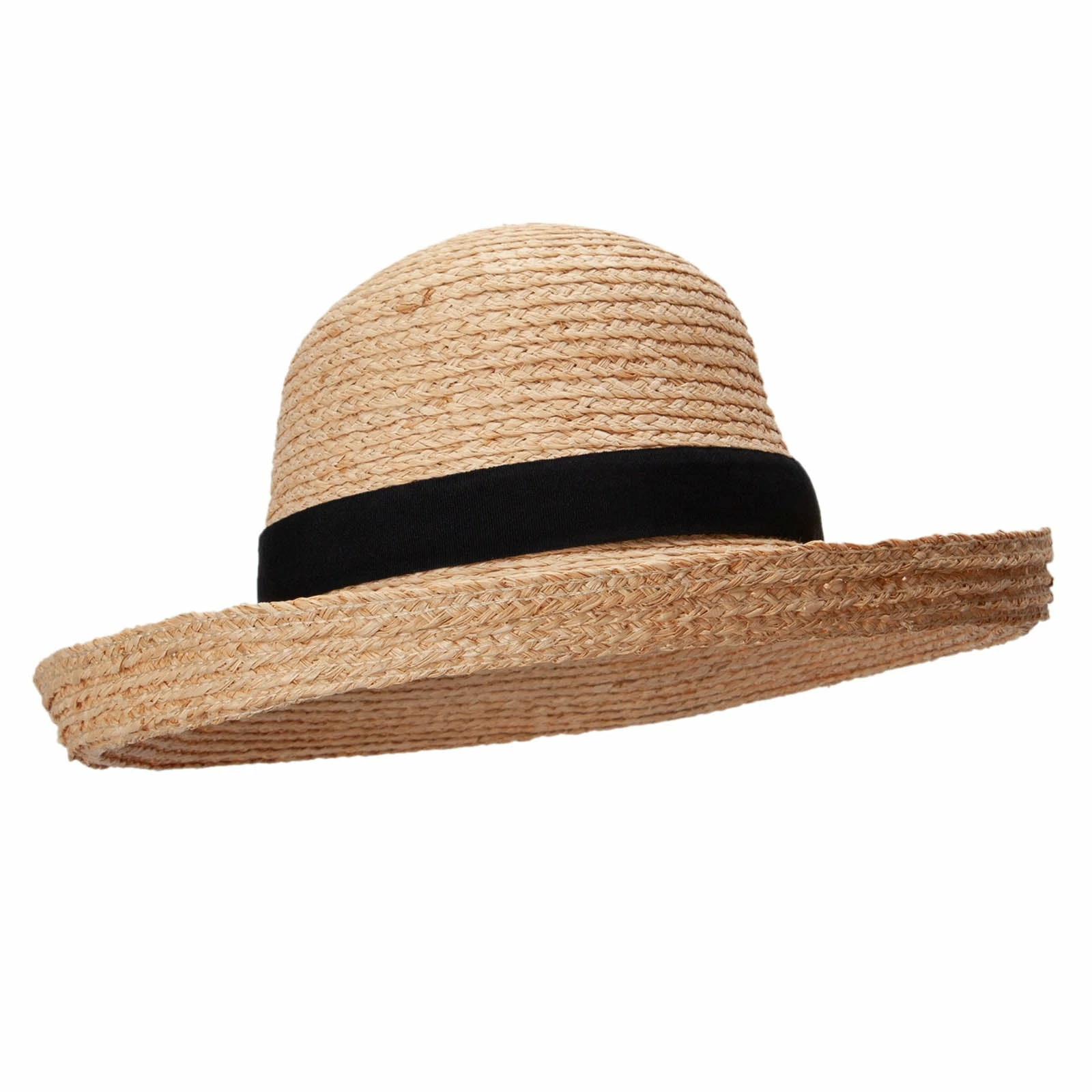 Jeanne Simmons Raffia Fine Braid Black Ribbon Band Hat 6 Jeanne Simmons Raffia Fine Braid Black Ribbon Band Hat - Image 4