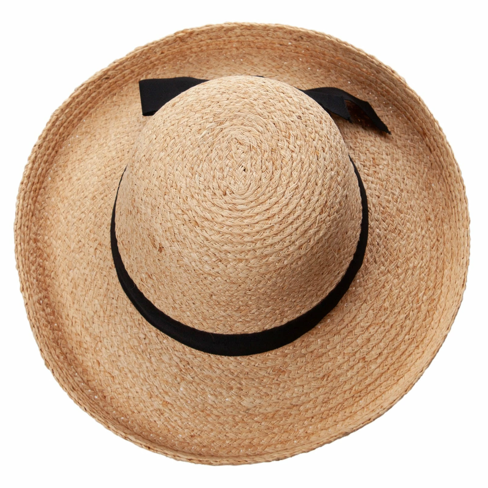 Jeanne Simmons Raffia Fine Braid Black Ribbon Band Hat 7 Jeanne Simmons Raffia Fine Braid Black Ribbon Band Hat - Image 5