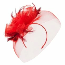 Something Special Horsehair Fascinator Hair Clip -Adams Shop ac003df red 1 1