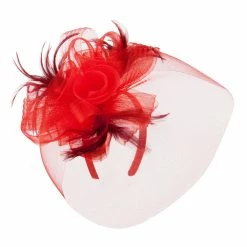 Something Special Horsehair Fascinator Hair Clip -Adams Shop ac003df red 3 1