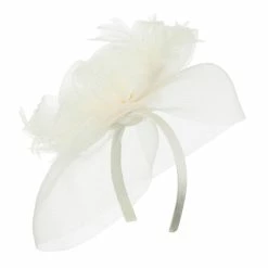 Something Special Horsehair Fascinator Hair Clip -Adams Shop ac004df white 2 1