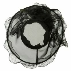 Something Special Feather And Lace Accent Organza Hat -Adams Shop ac004fy black 5