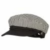 Jeanne Simmons Unisex Striped Cotton Adjustable Greek Sailor Hat -Adams Shop ad001cb white black 1