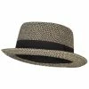 Something Special Ladies Pork Pie Fedora Hat With Wide Band -Adams Shop ad001pp natural black 1