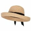 Jeanne Simmons Women's Raffia Braid Stitched Ribbon Band Accented Kettle Brim Sun Hat -Adams Shop af001ru natural 1