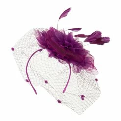Something Special Flower Fascinator With Netting -Adams Shop an003df orchid 1 1