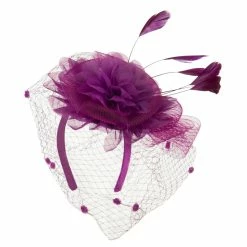 Something Special Flower Fascinator With Netting -Adams Shop an003df orchid 2 1