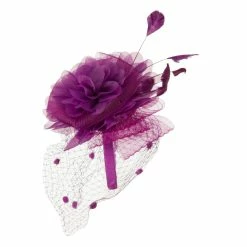 Something Special Flower Fascinator With Netting -Adams Shop an003df orchid 3 1