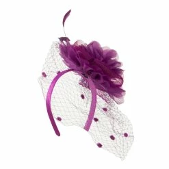 Something Special Flower Fascinator With Netting -Adams Shop an003df orchid 4 1