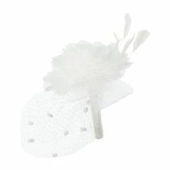 Something Special Flower Fascinator With Netting -Adams Shop an004df white 3 1