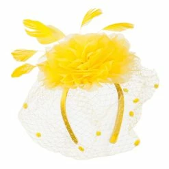 Something Special Flower Fascinator With Netting -Adams Shop an005df yellow 2 1