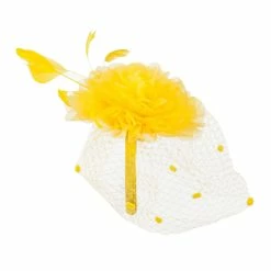 Something Special Flower Fascinator With Netting -Adams Shop an005df yellow 3 1