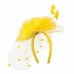 Something Special Flower Fascinator With Netting -Adams Shop an005df yellow 4 1