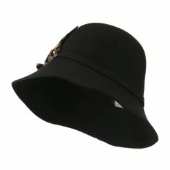 Something Special Wool Felt Hat With Animal Print Bow 25 Something Special Wool Felt Hat With Animal Print Bow -Adams Shop ap001fp black 4